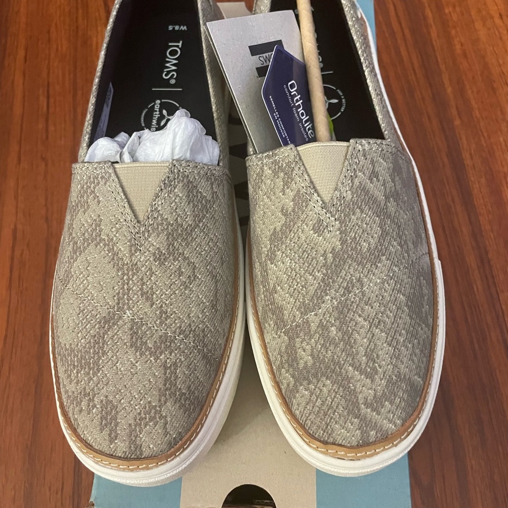 TOMS Cobblestone Snake Print Slip-Ons